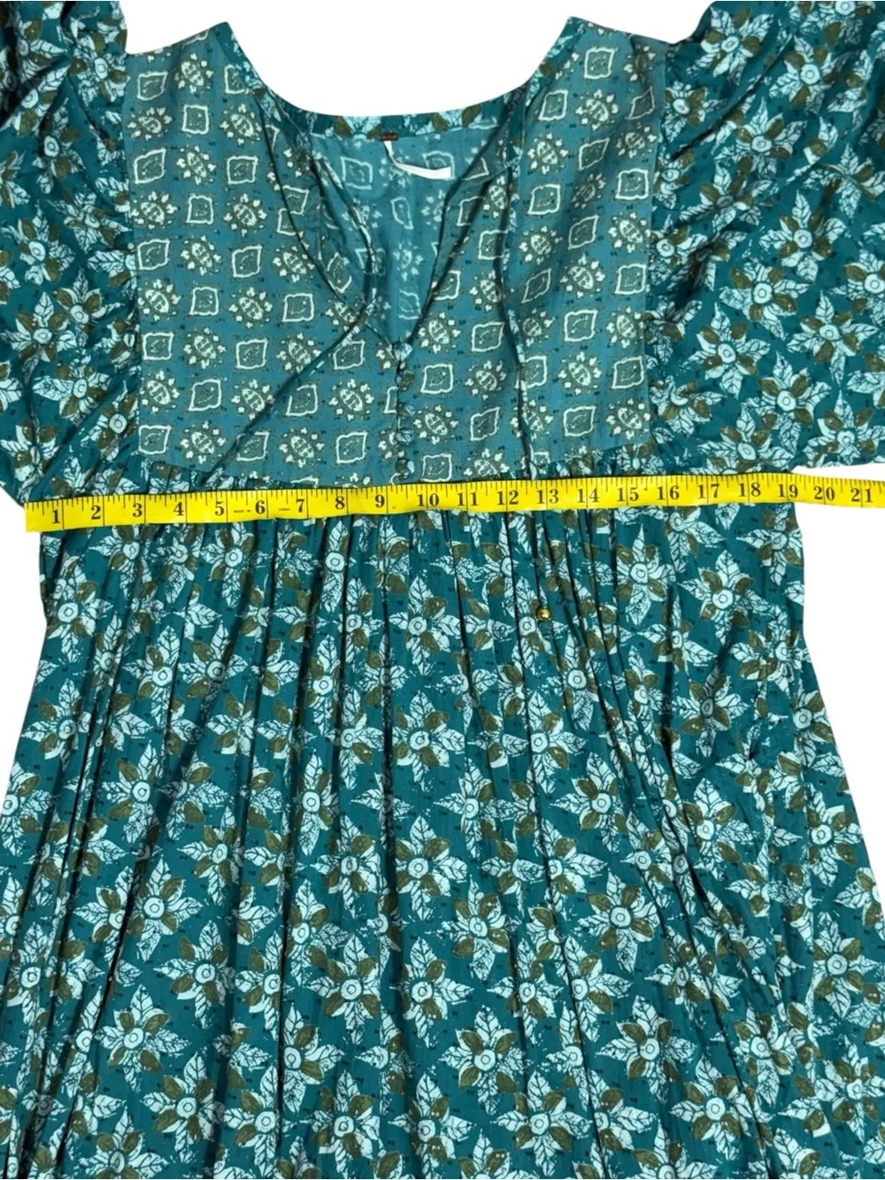 Free People Hazy Maisy Floral Maxi Dress Forest Combo Small Boho Prairie Cottage